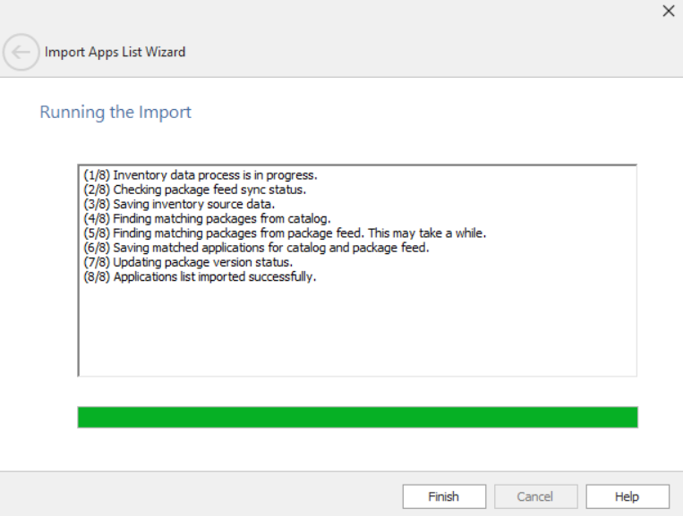 Import Apps List Wizard / Running the Import