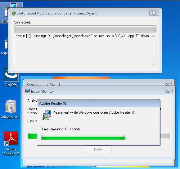 Test Session in Remote Desktop Connection Window